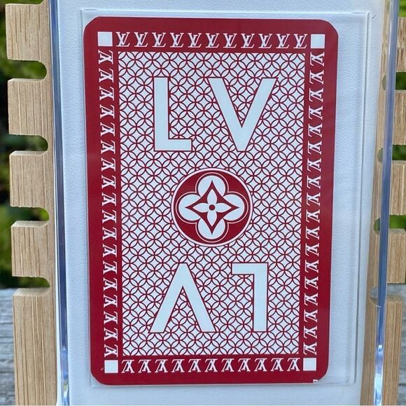 Red Louis Vuitton LV Monogram Bridge Playing Card w/Case. EUC! Designer Luxury - Picture 2 of 3